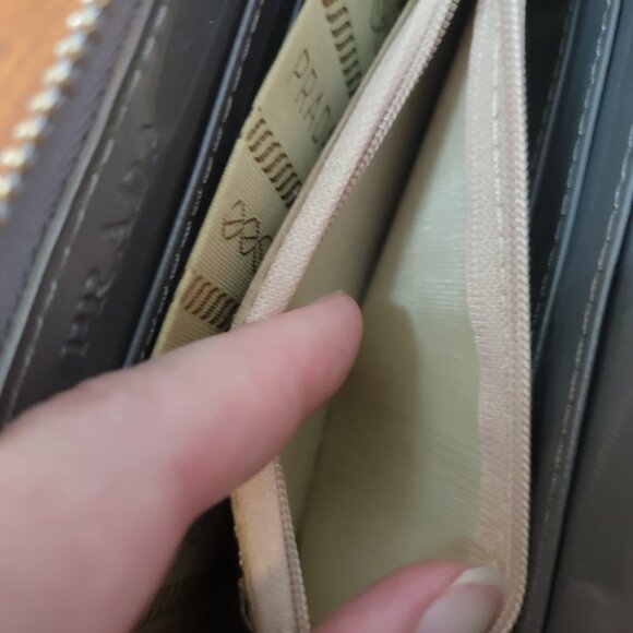 PRADA  Zipper Long Wallet Purse Clutch Nylon  Gray - Picture 13 of 16